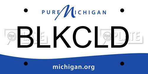 BLKCLD Michigan License Plate