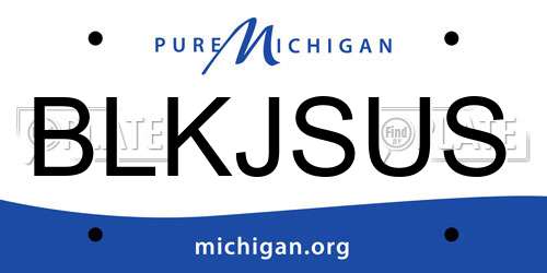 BLKJSUS Michigan License Plate