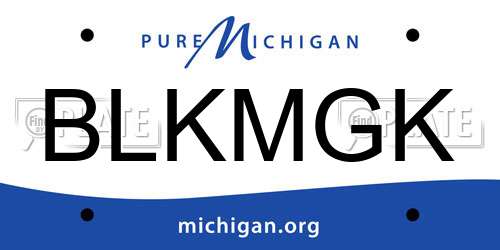 BLKMGK Michigan License Plate