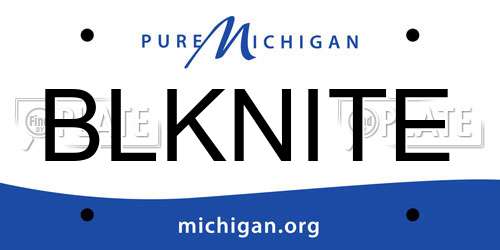BLKNITE Michigan License Plate