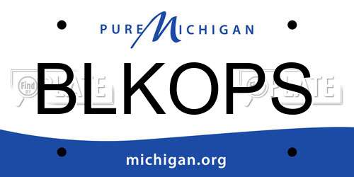 BLKOPS Michigan License Plate