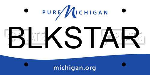 BLKSTAR Michigan License Plate