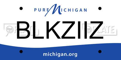 BLKZIIZ Michigan License Plate