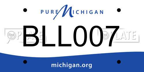 BLL007 Michigan License Plate