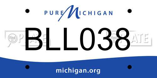 BLL038 Michigan License Plate