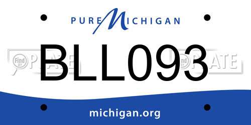BLL093 Michigan License Plate