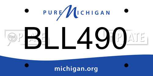 BLL490 Michigan License Plate