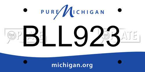 BLL923 Michigan License Plate