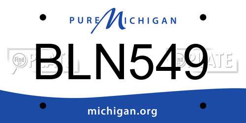 BLN549 Michigan License Plate