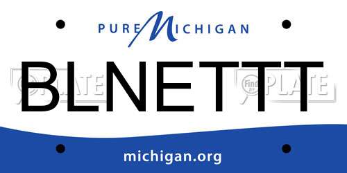 BLNETTT Michigan License Plate