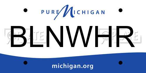 BLNWHR Michigan License Plate
