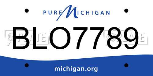 BLO7789 Michigan License Plate