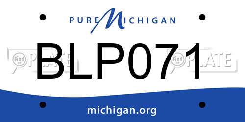 BLP071 Michigan License Plate