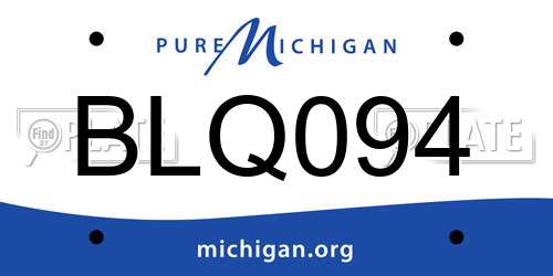 BLQ094 Michigan License Plate