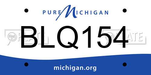 BLQ154 Michigan License Plate
