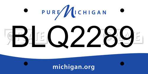 BLQ2289 Michigan License Plate