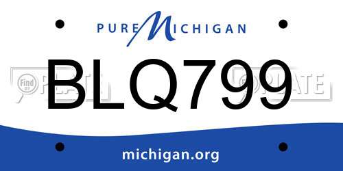 BLQ799 Michigan License Plate