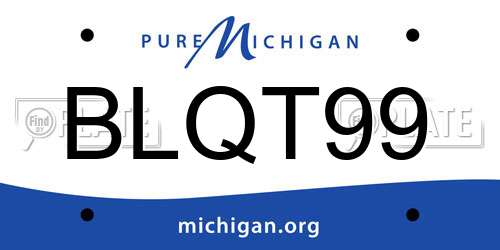 BLQT99 Michigan License Plate