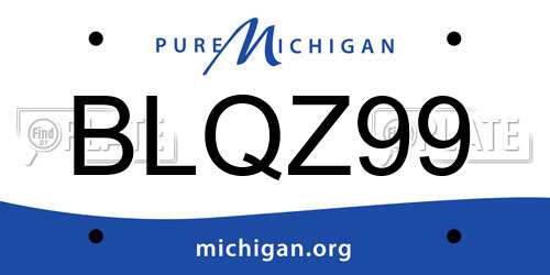 BLQZ99 Michigan License Plate