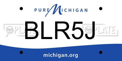 BLR5J Michigan License Plate