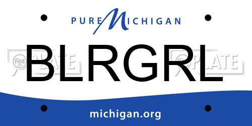 BLRGRL Michigan License Plate