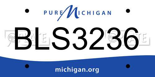 BLS3236 Michigan License Plate