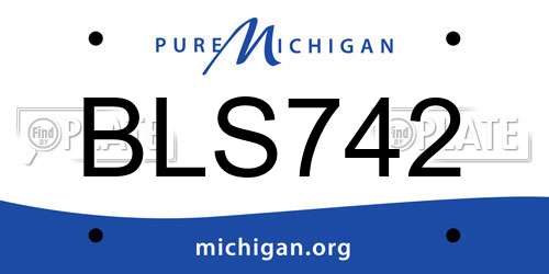 BLS742 Michigan License Plate