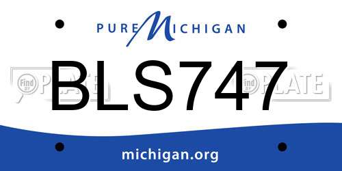 BLS747 Michigan License Plate