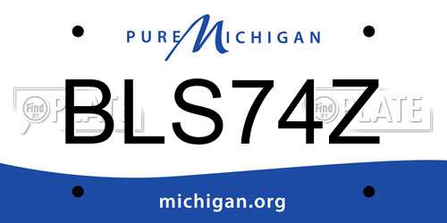 BLS74Z Michigan License Plate