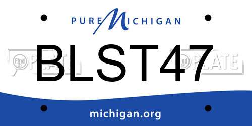 BLST47 Michigan License Plate