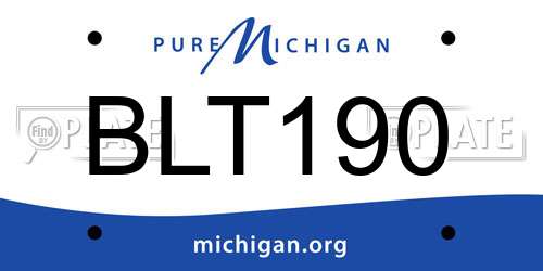BLT190 Michigan License Plate