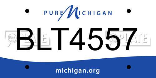 BLT4557 Michigan License Plate