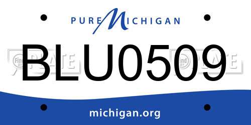 BLU0509 Michigan License Plate
