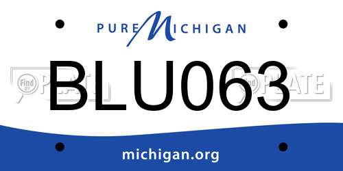 BLU063 Michigan License Plate