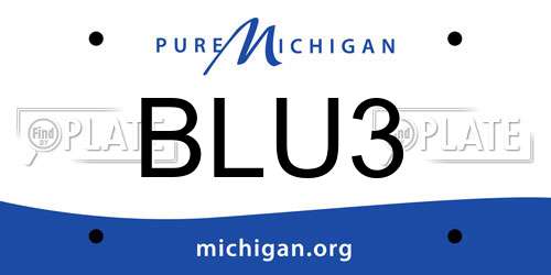 BLU3 Michigan License Plate
