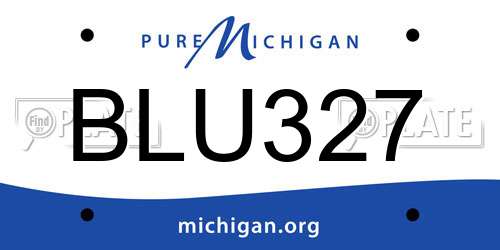 BLU327 Michigan License Plate