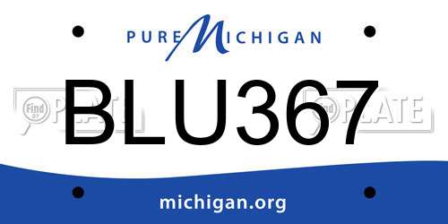 BLU367 Michigan License Plate