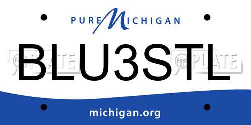 BLU3STL Michigan License Plate