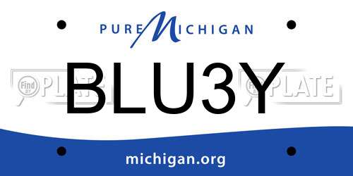 BLU3Y Michigan License Plate