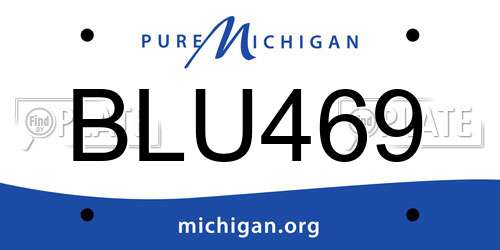 BLU469 Michigan License Plate