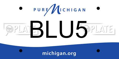 BLU5 Michigan License Plate
