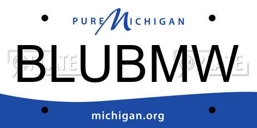 BLUBMW Michigan License Plate