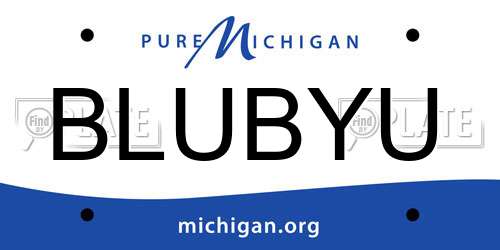 BLUBYU Michigan License Plate