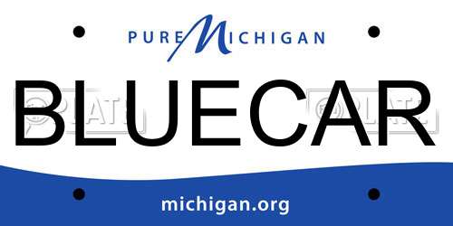 BLUECAR Michigan License Plate