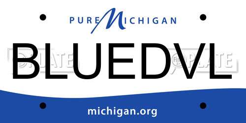 BLUEDVL Michigan License Plate
