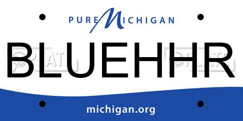 BLUEHHR Michigan License Plate