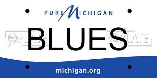 BLUES Michigan License Plate