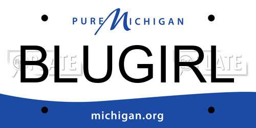 BLUGIRL Michigan License Plate