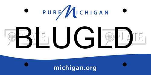 BLUGLD Michigan License Plate