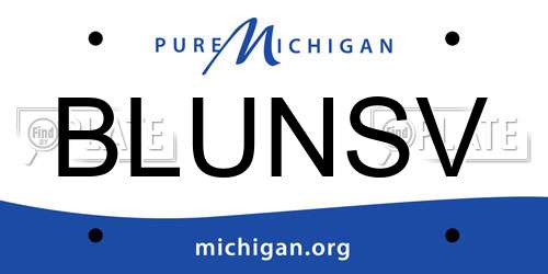 BLUNSV Michigan License Plate